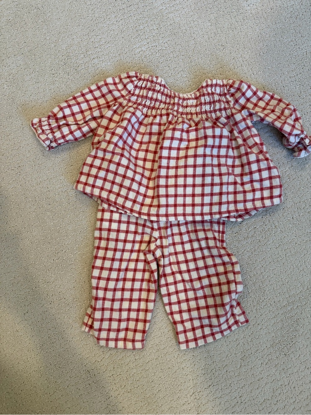 Cozy Red Plaid Kids Matching Set — Top & Pants